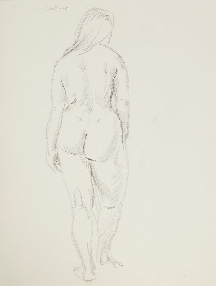 Appraisal: Paul Cadmus Female Nude Back Sketch on Paper Paul Cadmus