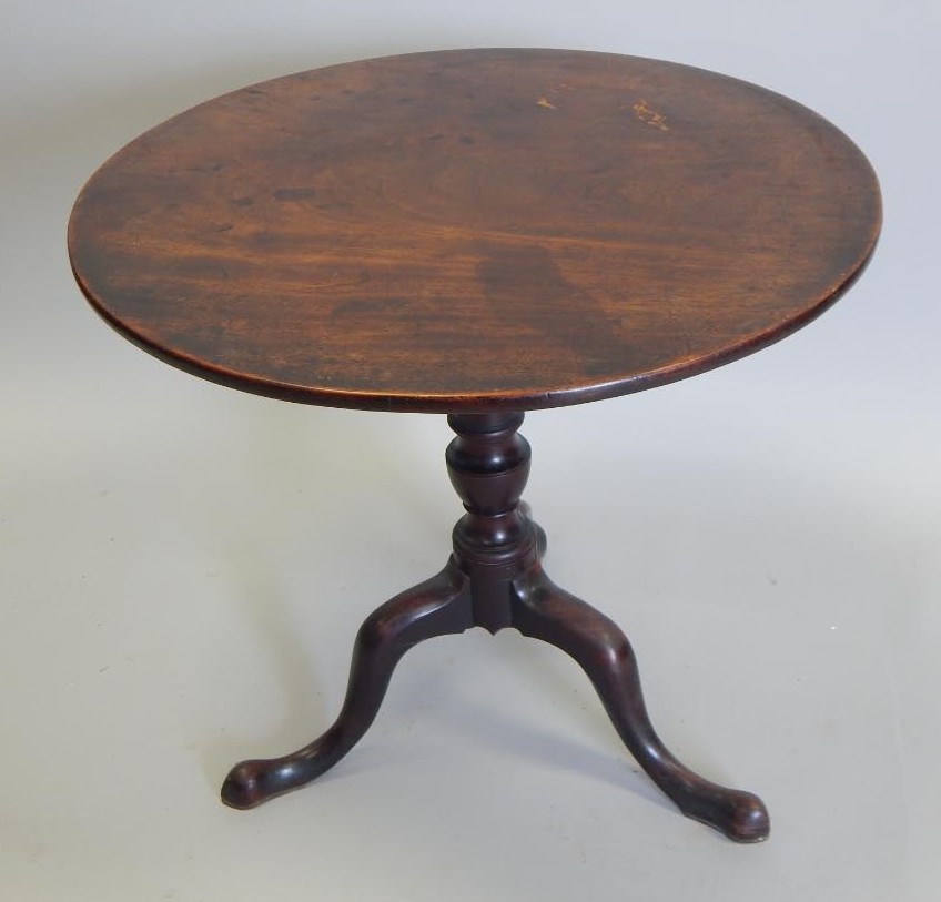 Appraisal: An early thC mahogany occasional table the circular tilt top