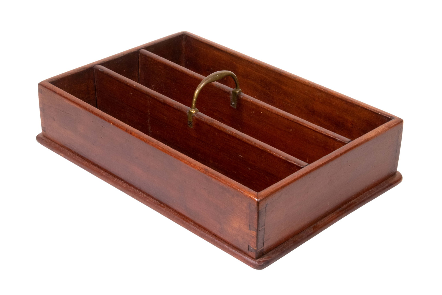 Appraisal: MAHOGANY CUTLERY TRAY English Late Georgian Triple-Compartment Tray early th