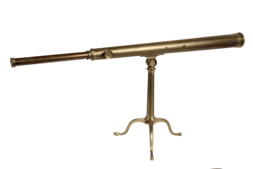 Appraisal: CASED BRASS TELESCOPE - Solid Brass Rigid Scope on folding