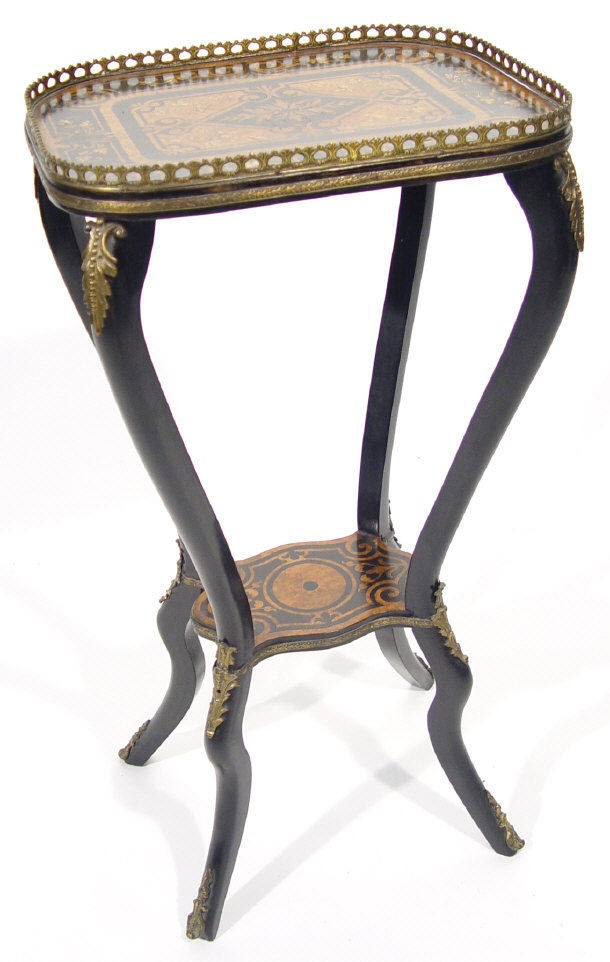 Appraisal: th Century rectangular burr walnut side table with ebonised and