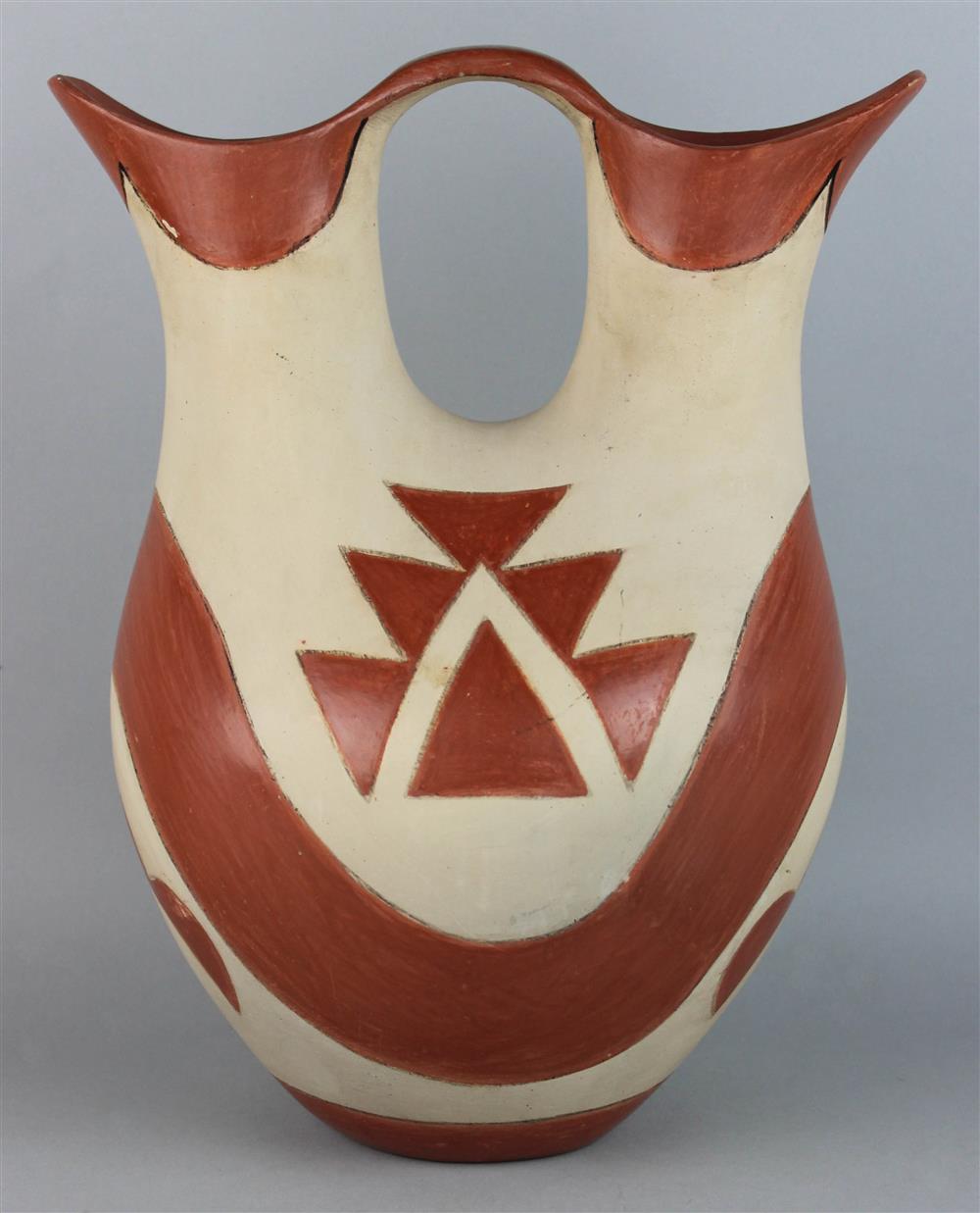 Appraisal: NATIVE AMERICAN POTTERY WEDDING JAR SIGNED LUPE ROMERO JEMEZ PUEBLO