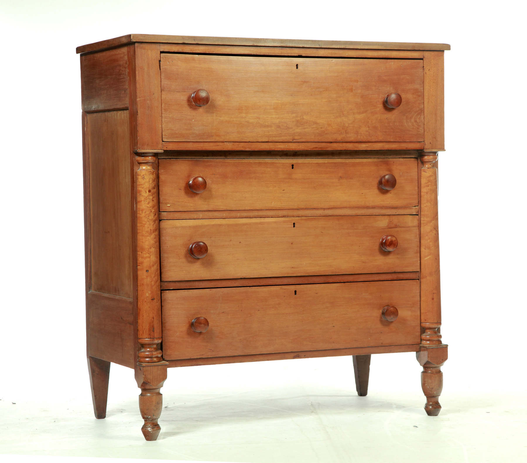 Appraisal: TRANSITIONAL SHERATON TO EMPIRE CHEST OF DRAWERS American nd quarter-