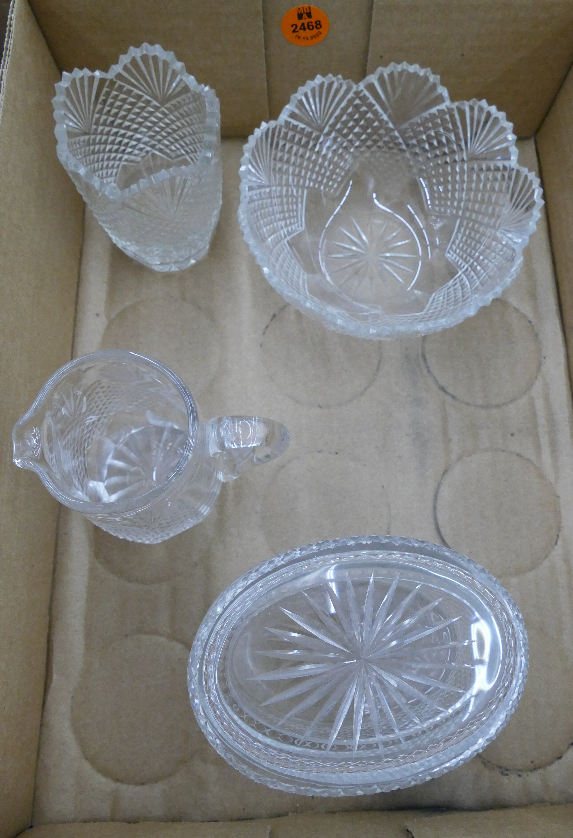 Appraisal: Box English Fine Cut Glass Table Ware Etc