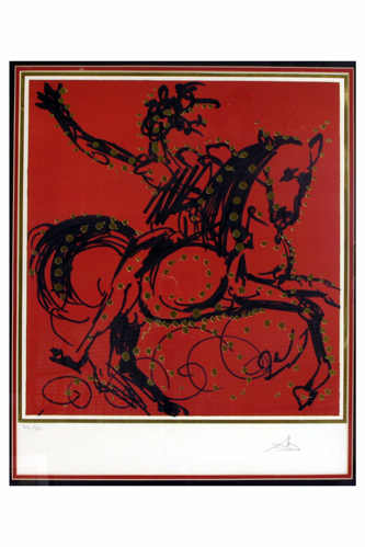 Appraisal: SALVADOR DALI FRETTED LITHOGRAPH ON FOIL Spain - titled Knights