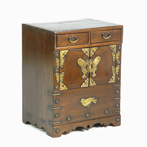 Appraisal: Small Korean chest with bronze butterfly hinges and details x