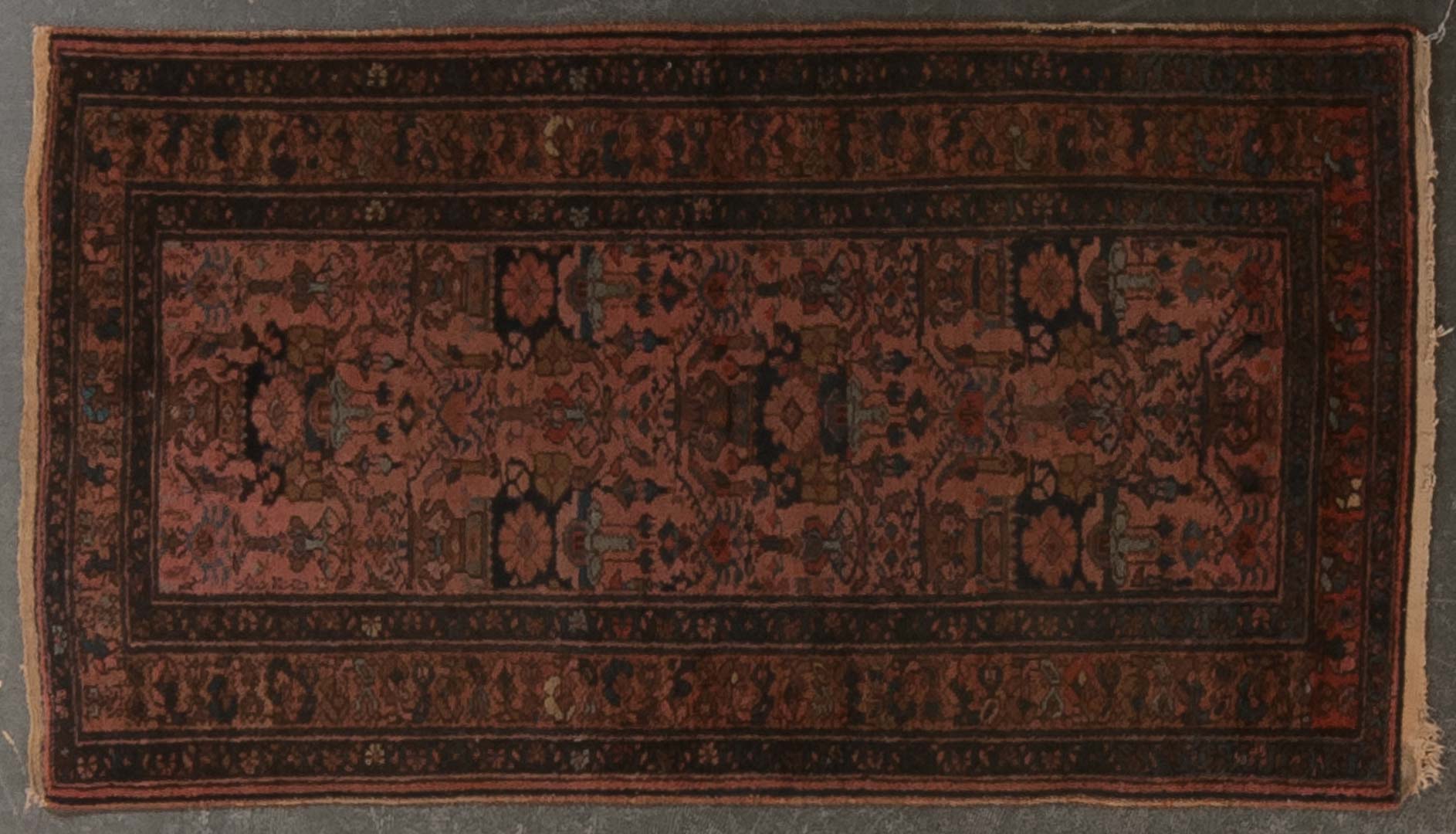 Appraisal: Semi-antique Hamadan rug approx x Iran circa Condition Dirty needs