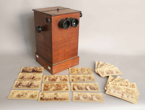 Appraisal: Tabletop stereoscope with cards h w