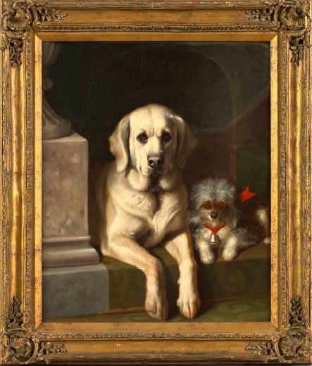 Appraisal: American School th Century Portrait of a Retriever and Terrier