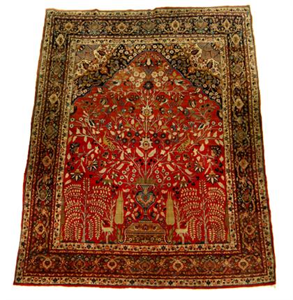 Appraisal: Tabriz meditation carpet northwest persia circa ft in x ft