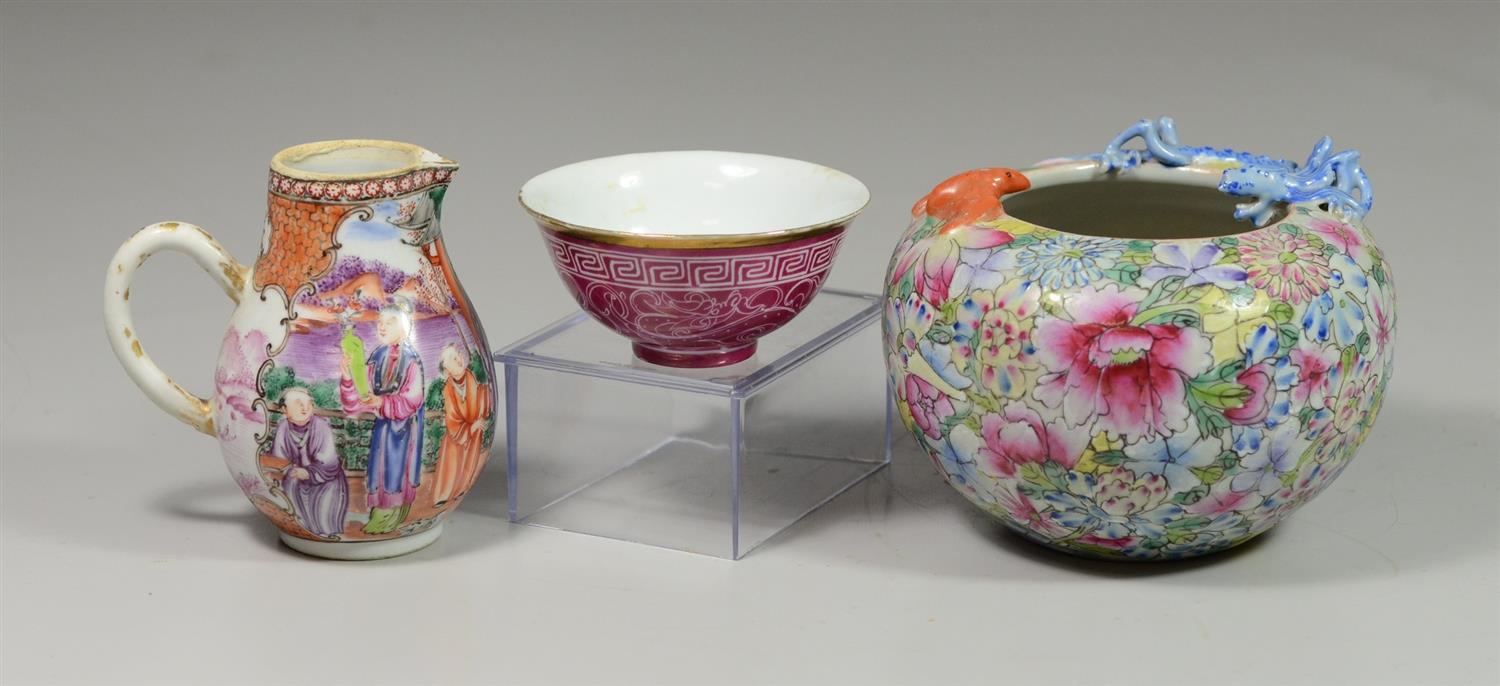 Appraisal: Pieces of Chinese porcelain to include Mandarin decorated export sparrow