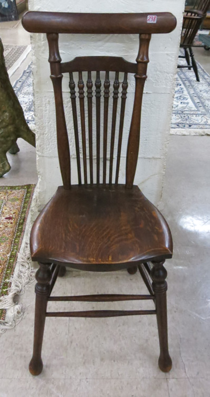 Appraisal: STICKLEY OAK SPINDLE-BACK SIDE CHAIR Stickley Bros Co Grand Rapids