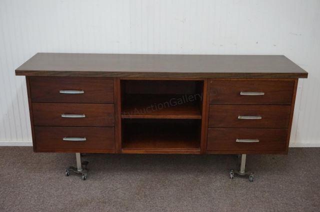 Appraisal: Vintage 's- 's dark walnut with walnut look formica top