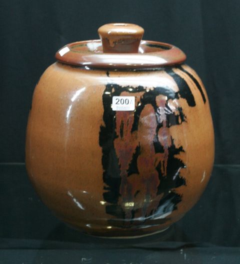 Appraisal: An Australian Studio Pottery biscuit barrel