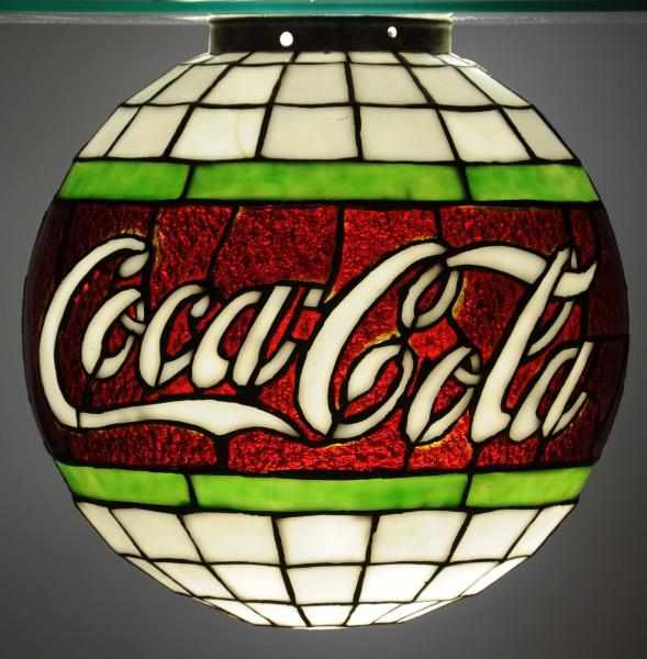 Appraisal: Rare Leaded Glass Coca-Cola Hanging Globe Late teens to early