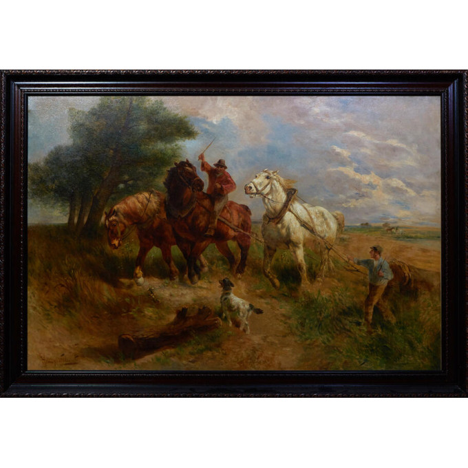 Appraisal: Henry Schouten - Belgian Plowing the Fields late th early