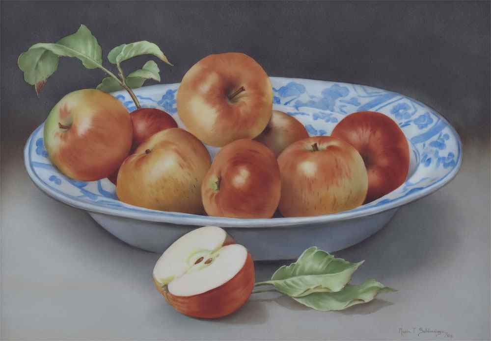 Appraisal: SALDARRIAGA Maria American th C Still Life of Apples in