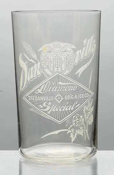 Appraisal: Danville Brewing Ice Co Acid-Etched Beer Glass One small stain