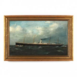 Appraisal: Antique Portrait of the Steamship Manhattan oil on canvas unsigned