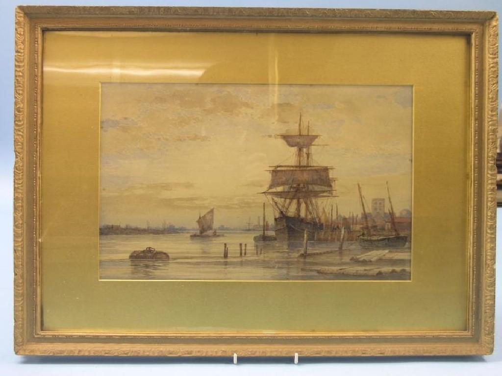 Appraisal: F J Aldridge - - watercolour entitled Shoreham Harbour unsigned