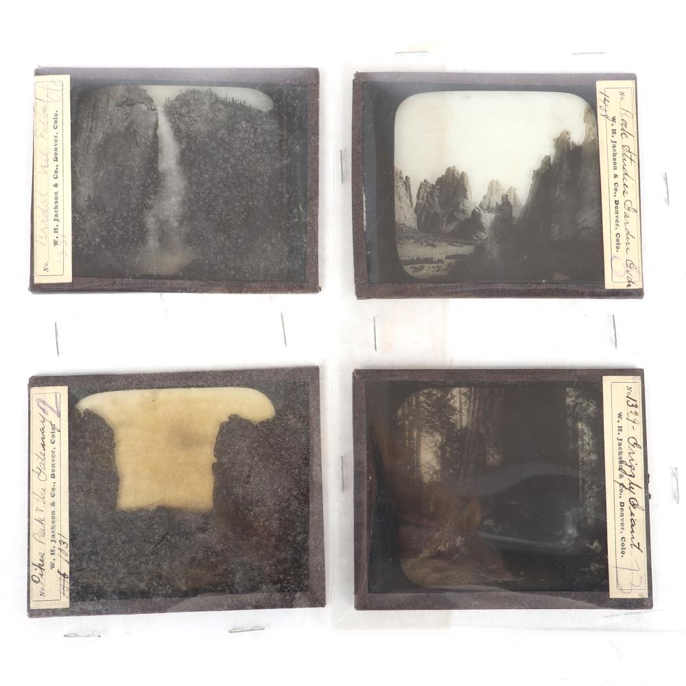 Appraisal: FOUR GLASS NEGATIVES W H JACKSON PHOTO PUB CO DENVER