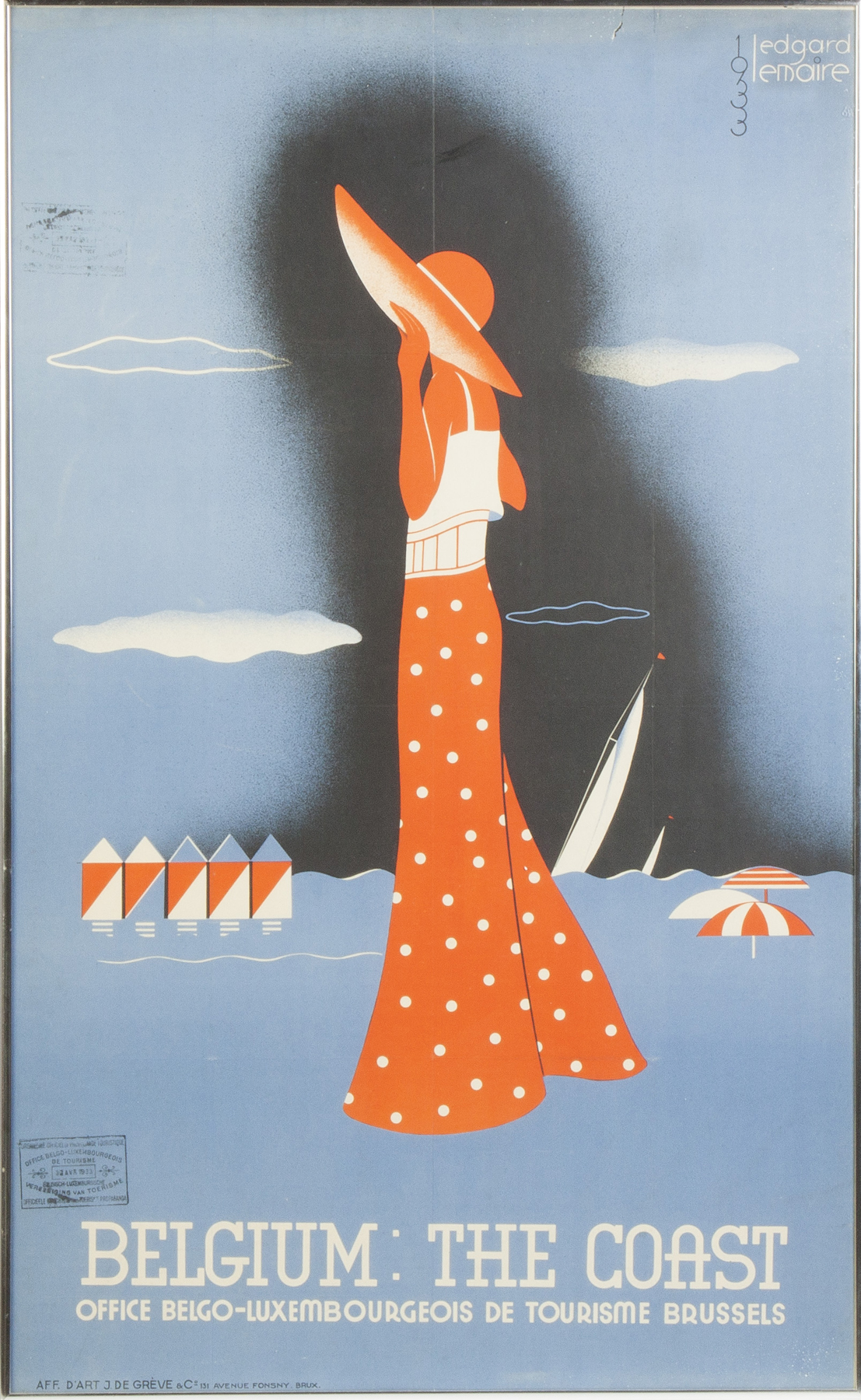 Appraisal: Belgium the Coast Vintage Travel Poster Belgium the coast Office