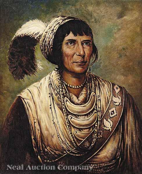 Appraisal: American School th c Chief Osceola oil on canvas after