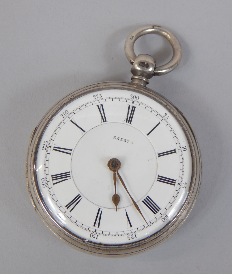 Appraisal: A mid- thC silver cased pocket watch the enamel dial