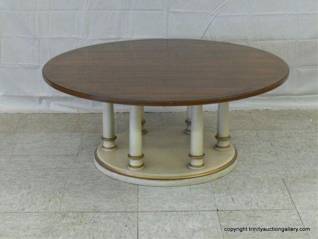 Appraisal: Mahogany Round Coffee Table - sits on Italianate post base