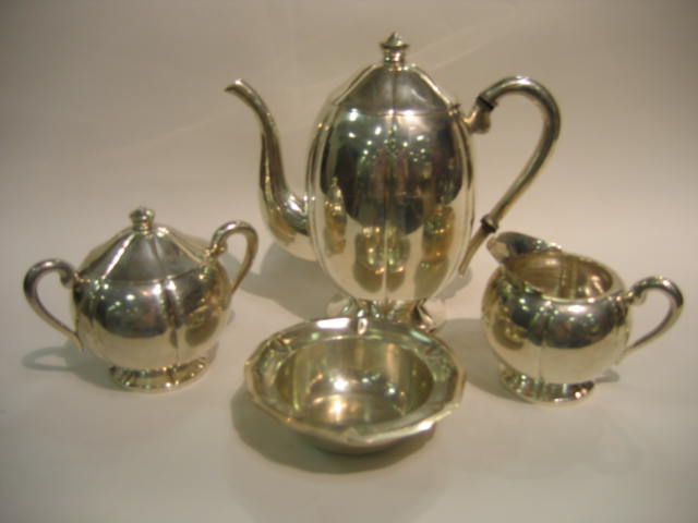 Appraisal: SANBORNS MEXICO Four piece sterling silver coffee set including coffee