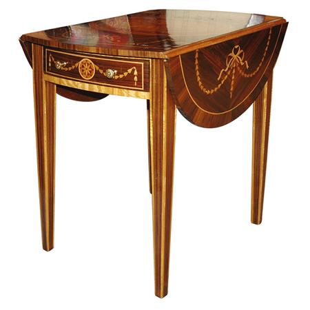 Appraisal: Regency Style Marquetry Inlaid Rosewood Pembroke Table Estimate nbsp nbsp