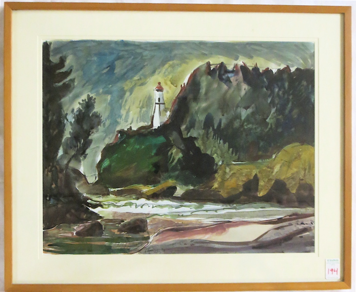 Appraisal: NELSON SANDGREN WATERCOLOR ON PAPER Oregon - Coastal landscape with