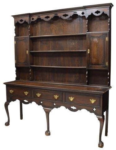 Appraisal: Oak Welsh dresser early th c in a distressed finish