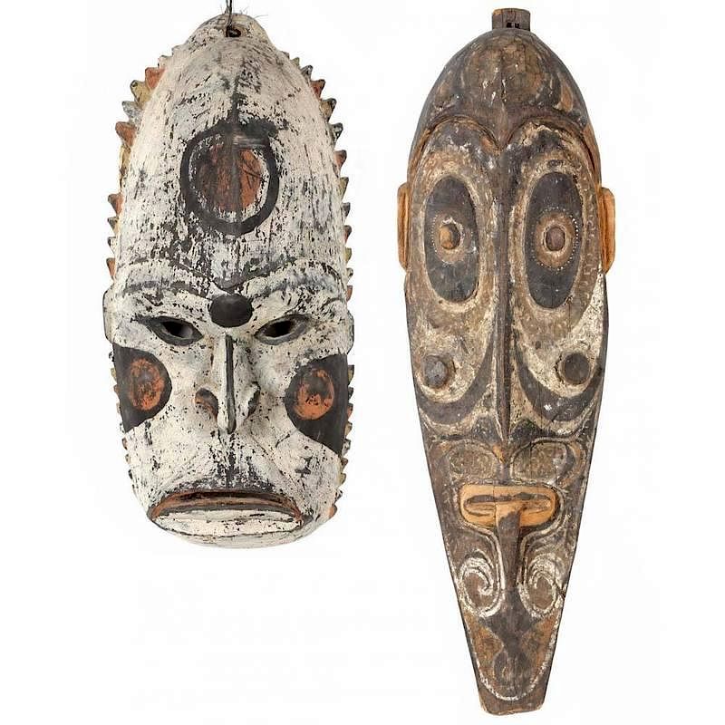 Appraisal: Papua New Guinea Two Sepik River Masks early to mid