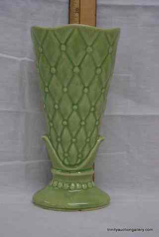 Appraisal: Vintage Shawnee Pottery Green '' Vase Produced by Shawnee Pottery