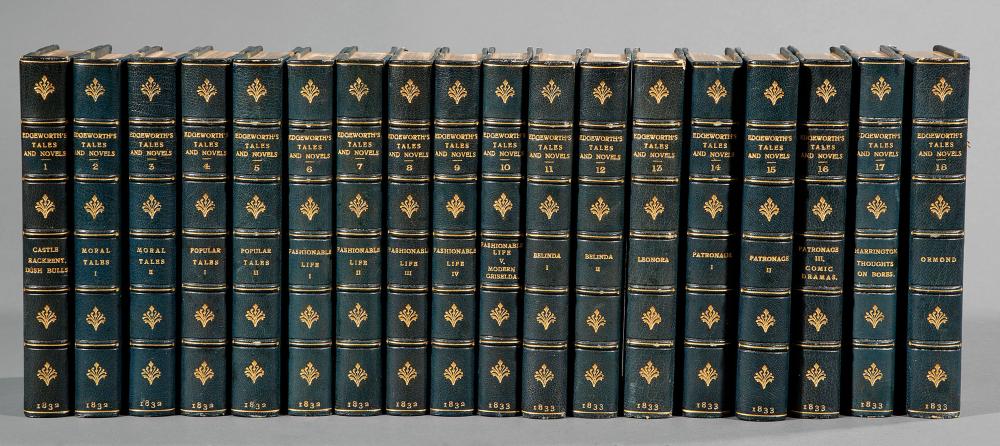 Appraisal: Leather Bindings Edgeworth's Tales and Novels volumes gilt tooled