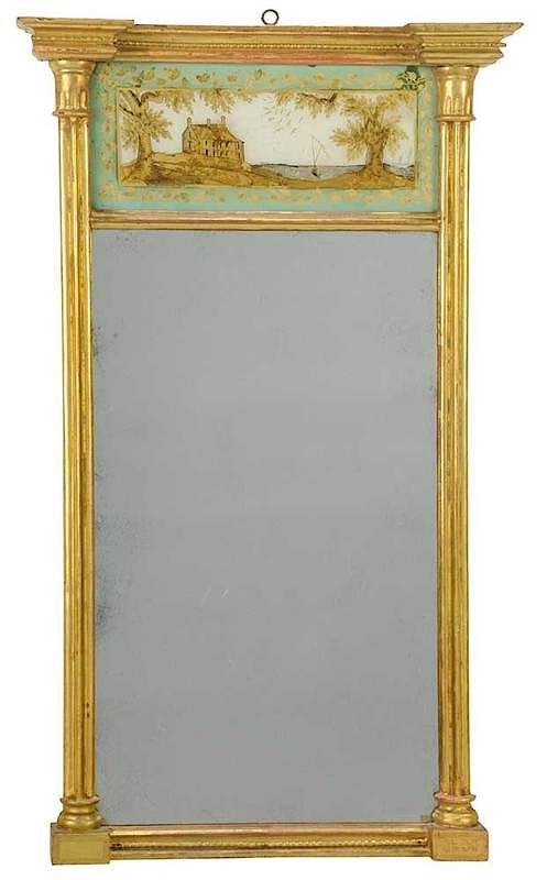 Appraisal: American Federal Carved Gilt glomis Mirror probably New York circa