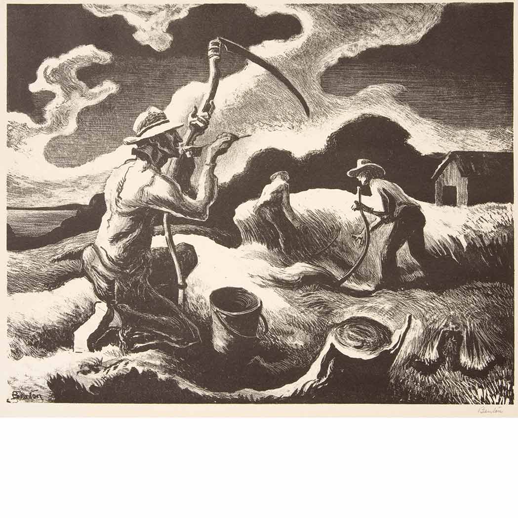 Appraisal: Thomas Hart Benton - ISLAND HAY FATH Lithograph signed in