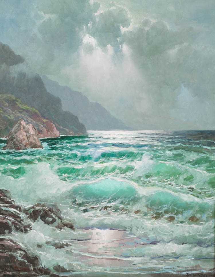 Appraisal: ALEXANDER DZIGURSKI II OIL ON CANVAS California born Seascape with