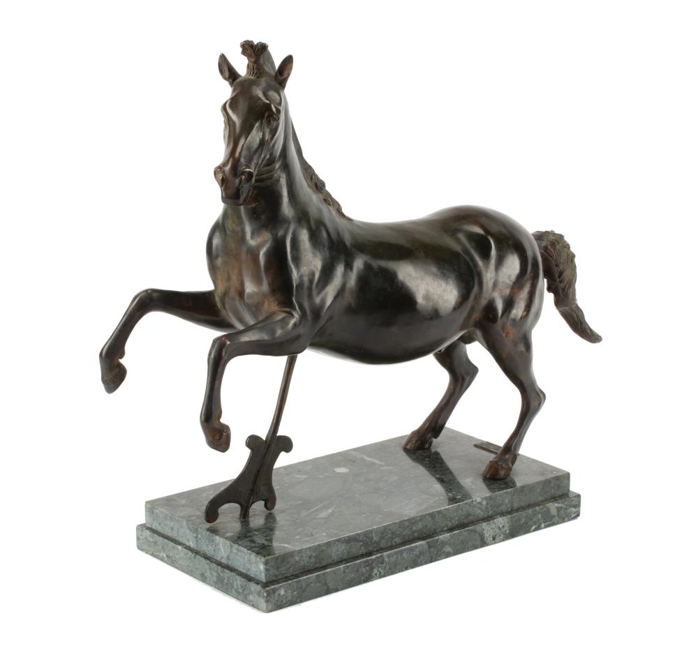 Appraisal: Bronze Figure of a Prancing Horse after the antique plaque