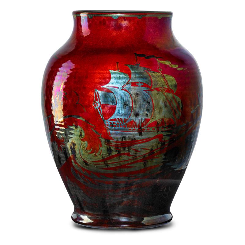 Appraisal: W MYCOCK PILKINGTON Massive vase Condition Report Some light wear