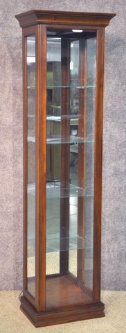 Appraisal: Glass Stained Hardwood Display CabinetHaving four glass shelves x x