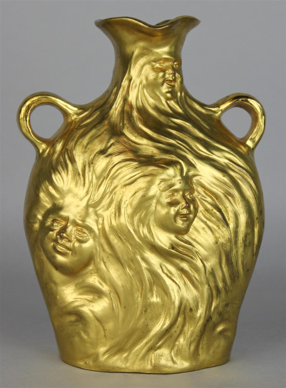 Appraisal: ART NOUVEAU STYLE GILT VASE IMPRESSED G COUDRAY impressed G