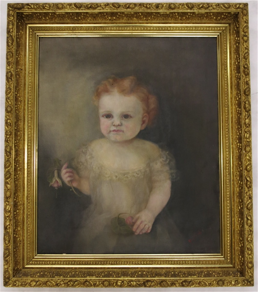 Appraisal: M J FONDA OIL ON CANVAS portrait of a small