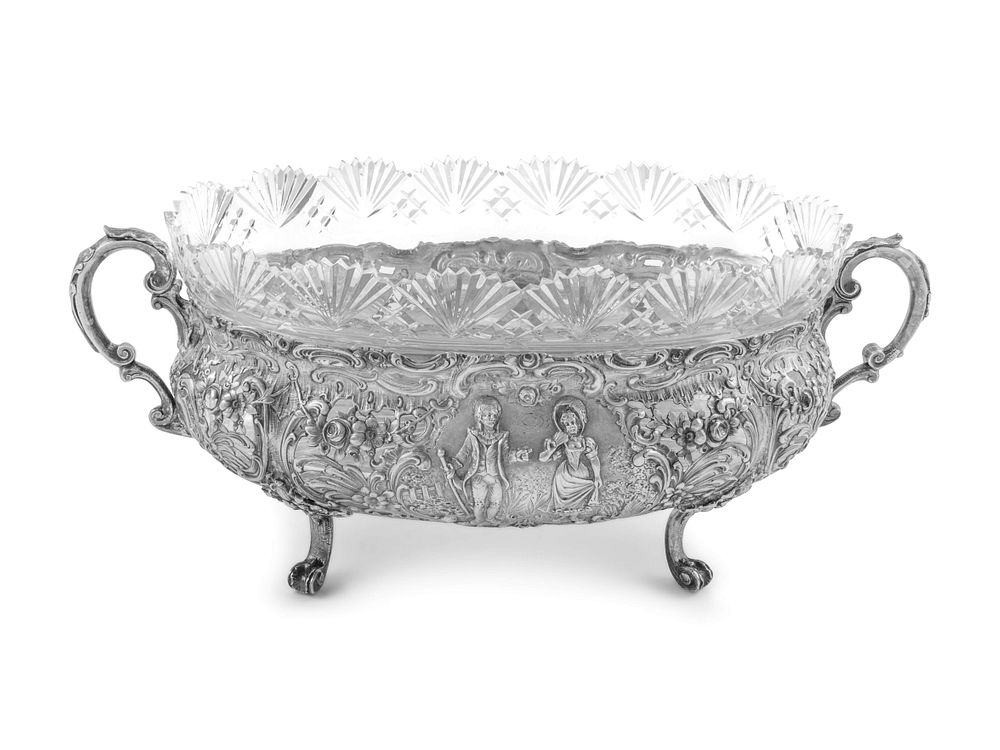 Appraisal: A German Silver Centerpiece Basket A German Silver Centerpiece Basket