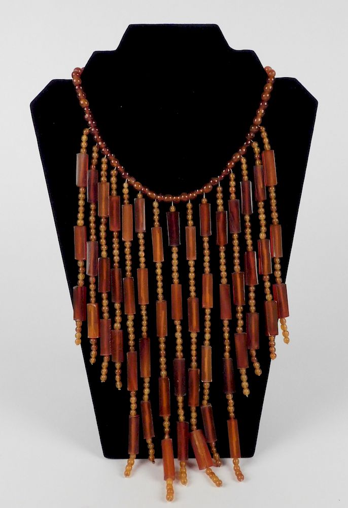 Appraisal: Amber bead necklace Amber bead necklace