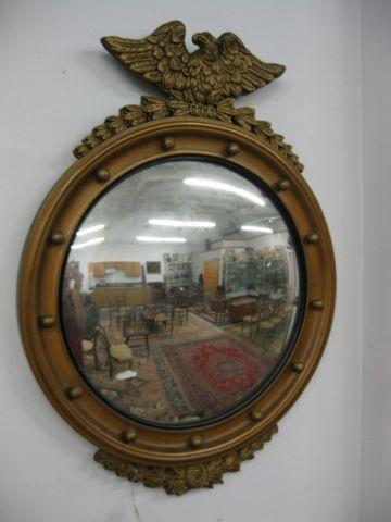 Appraisal: Bullseye Mirror with Eagle Decor x