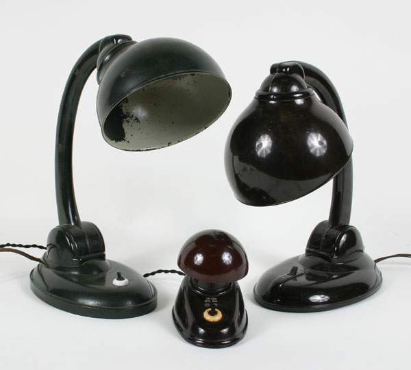 Appraisal: Lot of three Art Deco European bakelite table desk lamps