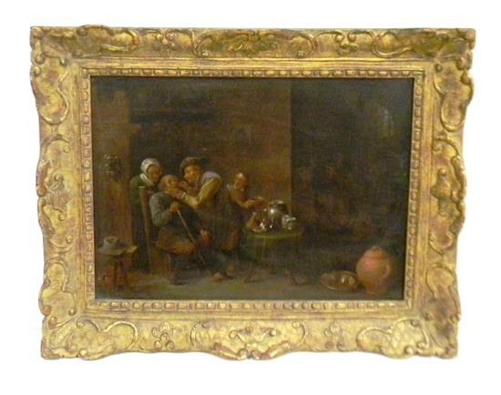 Appraisal: th th C Continental School interior genre scene oil on