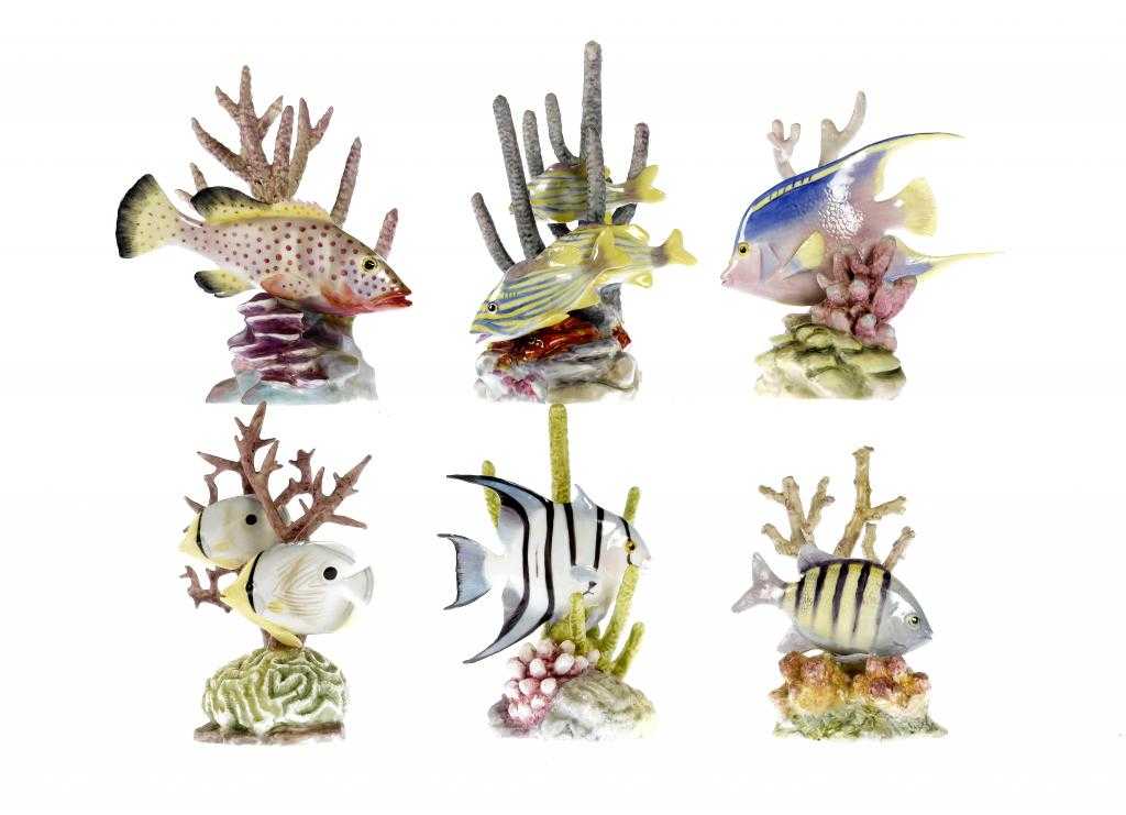 Appraisal: SIX ROYAL WORCESTER MODELS OF TROPICAL FISH BY RONALD VAN